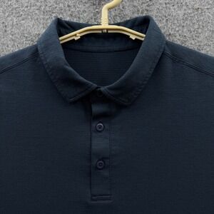 Lululemon Shirt Mens Small Blue Evolution Polo‎ Short Sleeve Lightweight Stretch